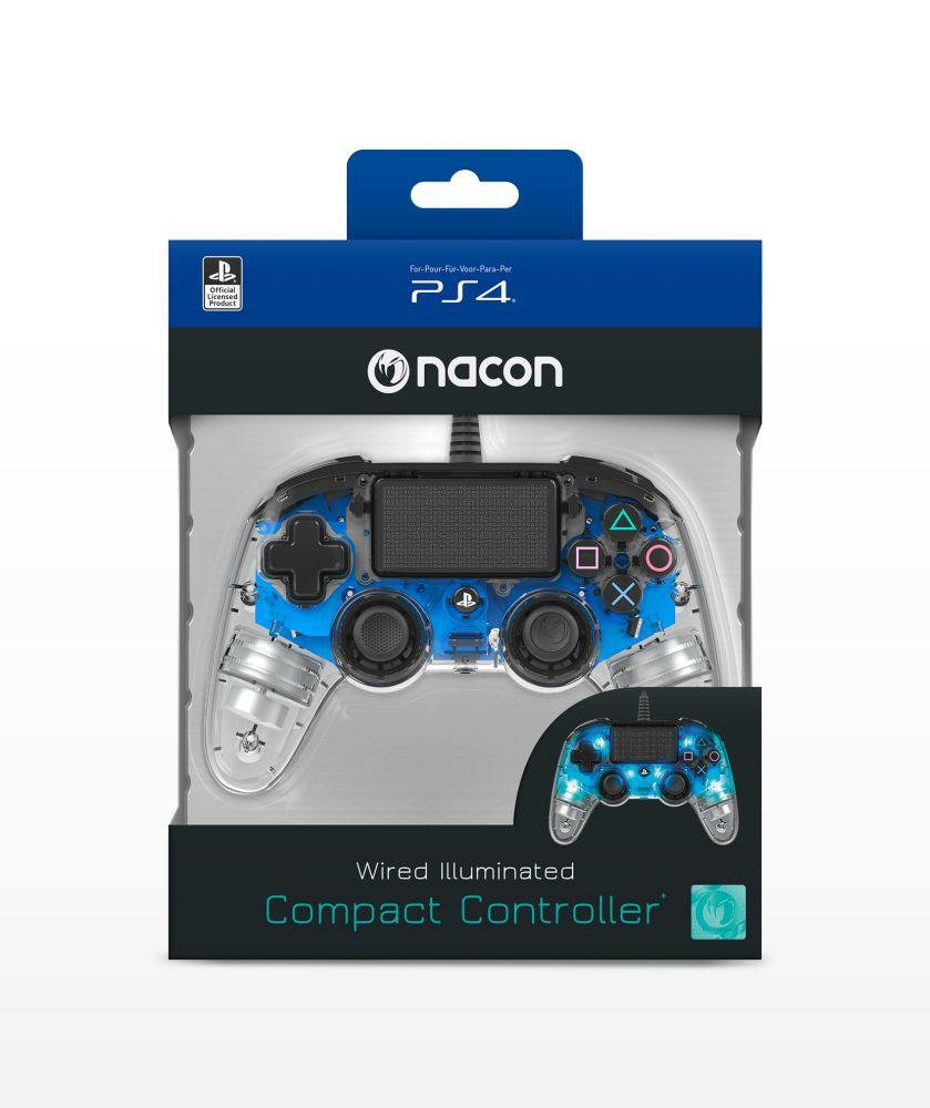 Nacon Wired Illuminated Compact PlayStation 4 Controller Blue